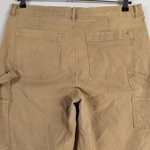 American Eagle Pants 16 LONG Tan High Rise Straight Carpenter Canvas Stretch - Picture 4 of 10